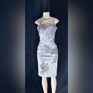 Elegant Silver Embellished Dress by Mandalay